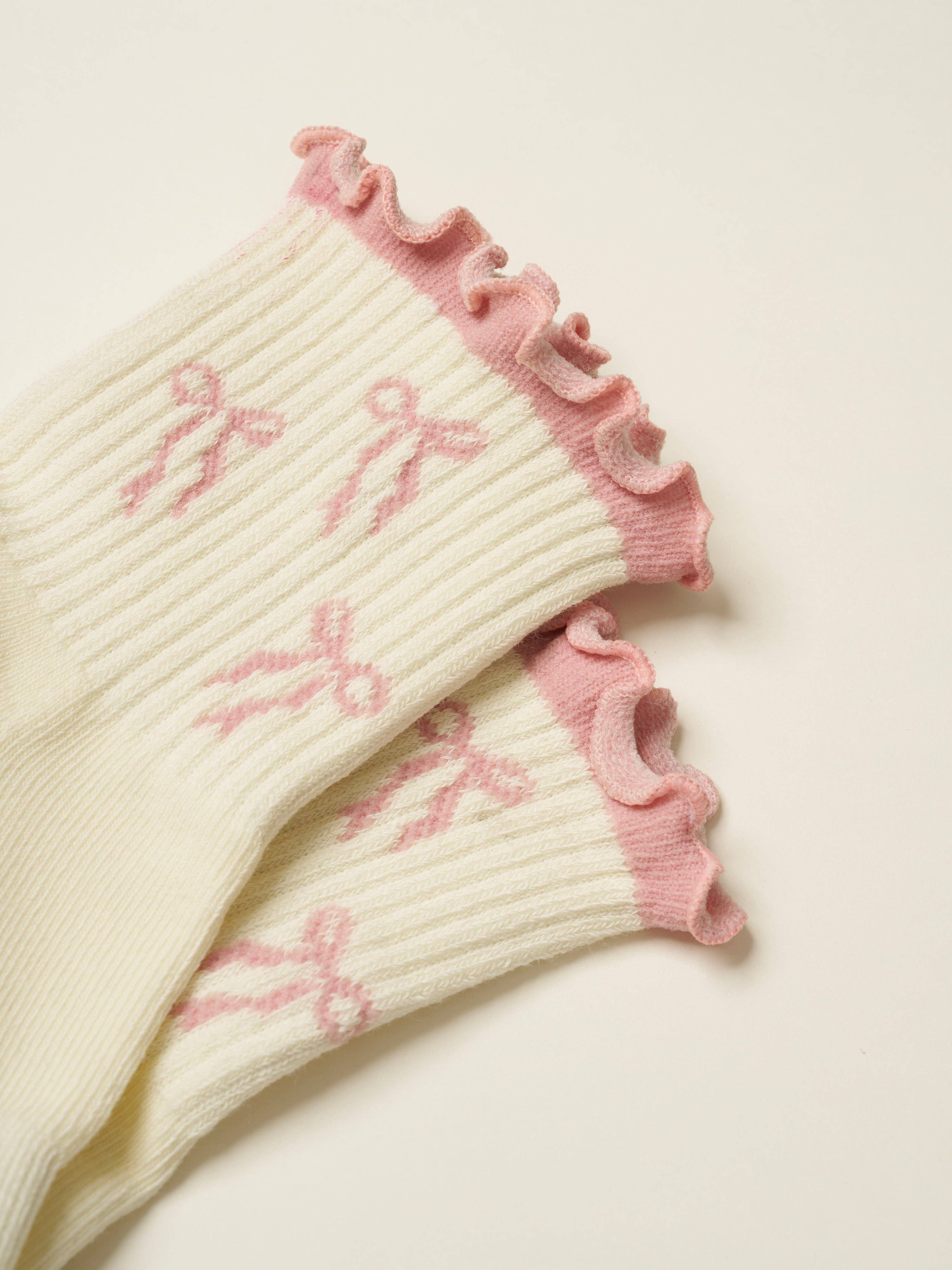 🎀 Bow Ruffle Grip Pilates Socks
