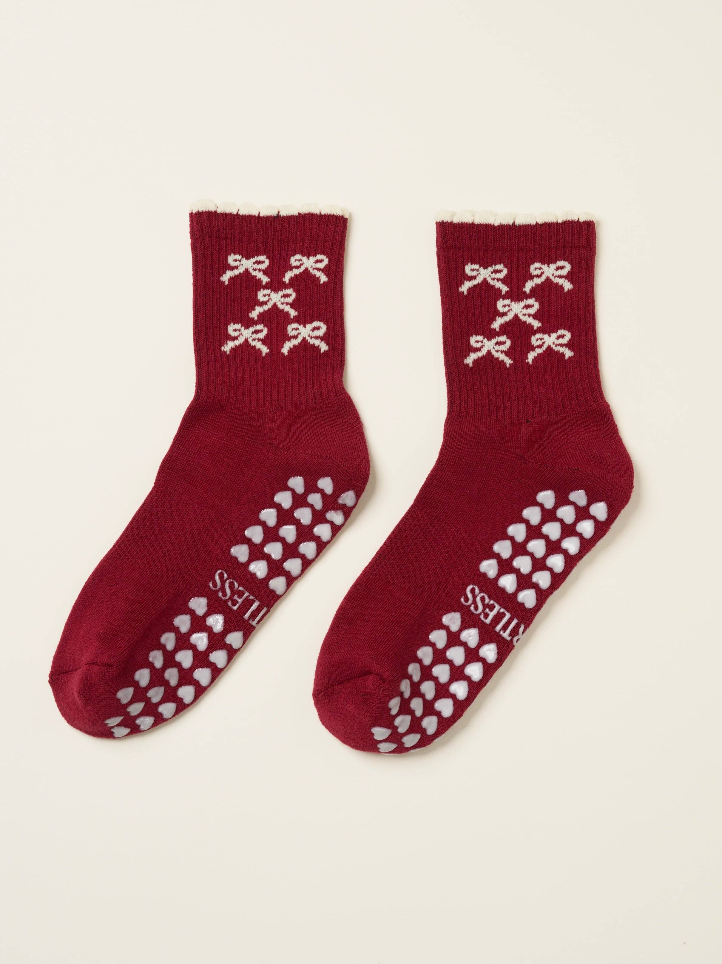 🎀 Ribbon Petal Grip Pilates Socks