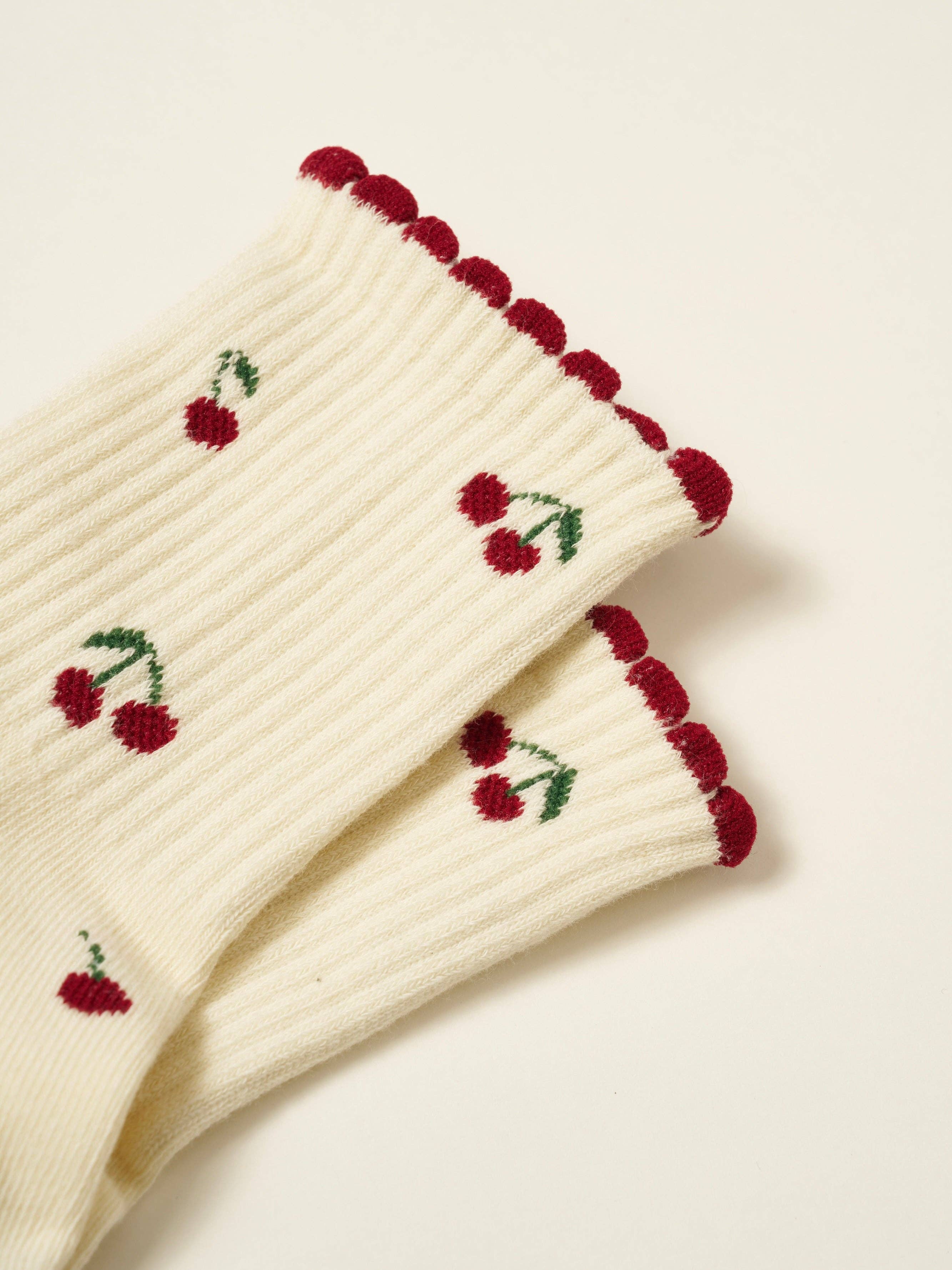 🍒 Little Cherry Petal Grip Pilates Socks
